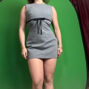 Elegant Gray Sleeveless Dress